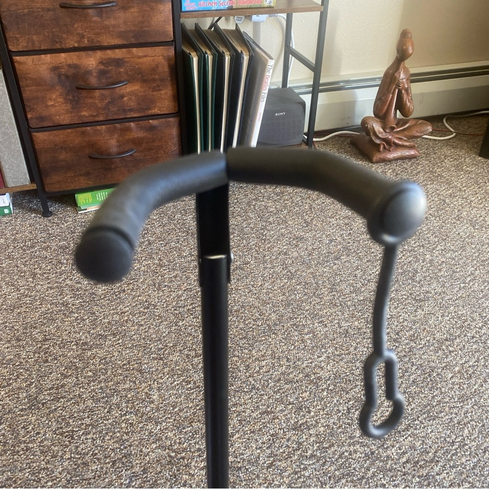 Adjustable Black Electronics Stand with Padded Yoke - Picture 2 of 5